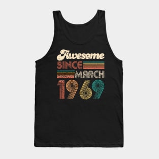 50th Birthday Gift - Vintage March 1969 Women Men Retro Vintage Bday Tank Top